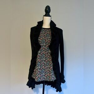 Hanna Andersson Vintage Black Ruffled Cardigan